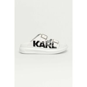 Karl Lagerfeld bőr papucs fehér, női, platformos