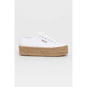 Superga espadrilles fehér, platformos