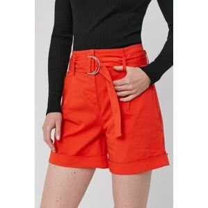 Calvin Klein rövidnadrág női, narancssárga, sima, magas derekú