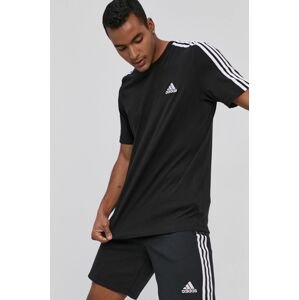 adidas t-shirt GL3732 fekete, férfi, nyomott mintás