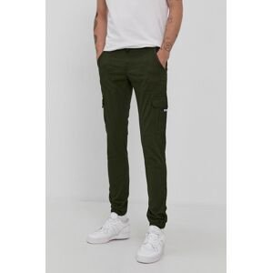 Tommy Jeans nadrág férfi, zöld, testhezálló