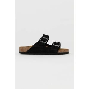 Birkenstock bőr papucs Arizona fekete, férfi