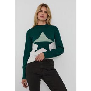 Marella gyapjú pulóver könnyű, női, zöld