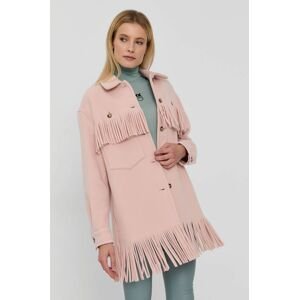 Pinko rövid kabát női, rózsaszín, átmeneti, oversize