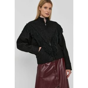 Nissa rövid kabát női, fekete, átmeneti, oversize