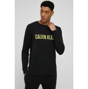 Calvin Klein Underwear hosszú ujjú pizsama fekete, sima