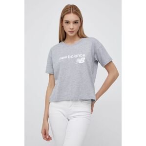 New Balance t-shirt WT03805AG női, szürke