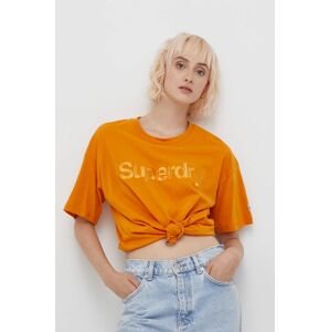 Superdry pamut póló narancssárga