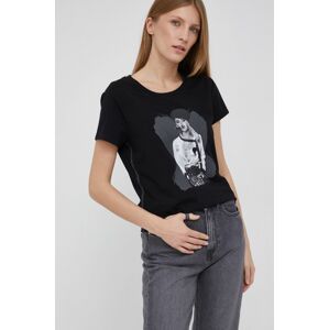 Frieda & Freddies t-shirt női, fekete