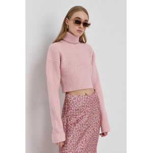 For Love & Lemons pulóver női, rózsaszín, félgarbó nyakú