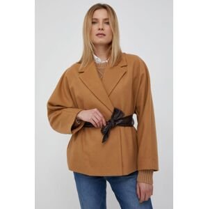 Sisley rövid kabát barna, átmeneti, oversize