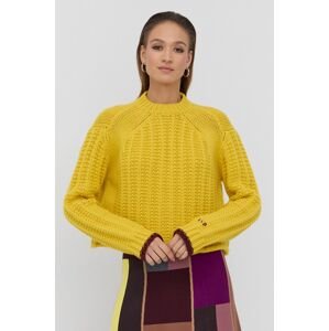 Victoria Victoria Beckham gyapjú pulóver meleg, női, sárga