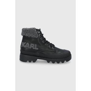 Karl Lagerfeld cipő fekete, női, lapos talpú