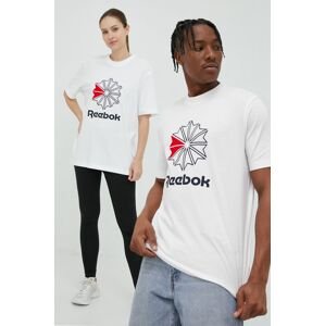 Reebok Classic pamut póló HD4015 fehér, nyomott mintás