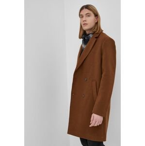 Tom Tailor kabát gyapjú keverékből barna, átmeneti