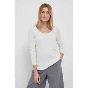 Calvin Klein gyapjúkeverék pulóver könnyű, női, krémszínű