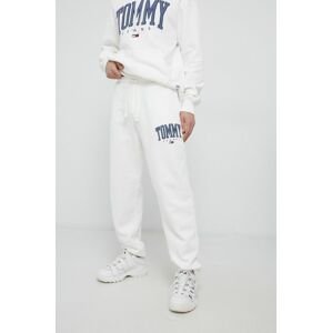 Tommy Jeans nadrág fehér, férfi, nyomott mintás