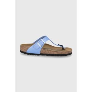 Birkenstock flip-flop Gizeh kék, női, lapos talpú