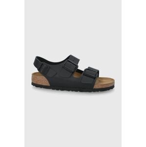 Birkenstock bőr szandál Milano fekete, női,