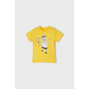 Mayoral gyerek pamut póló sárga, nyomott mintás