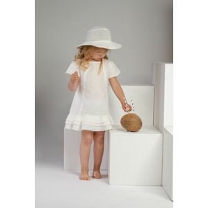 Jamiks gyerek vászonruha fehér, mini, harang alakú