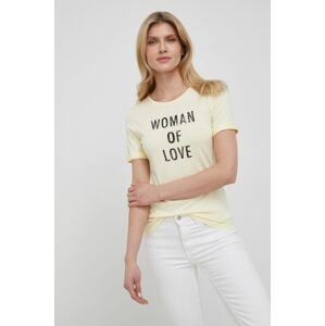 Morgan t-shirt női, sárga