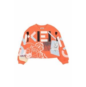 Kenzo Kids gyerek melegítőfelső pamutból narancssárga, nyomott mintás