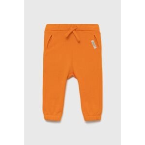 United Colors of Benetton gyerek pamut nadrág narancssárga, sima