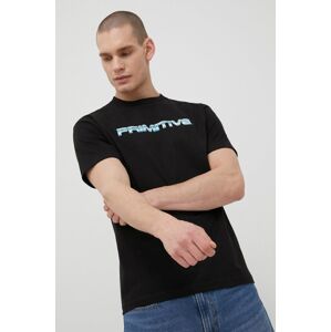 Primitive pamut póló X Terminator fekete, nyomott mintás