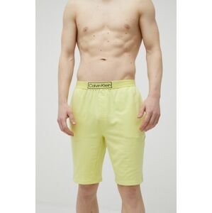 Calvin Klein Underwear rövid pizsama sárga, férfi, sima