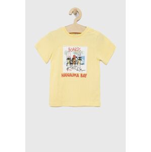 Birba&Trybeyond gyerek pamut póló sárga, nyomott mintás
