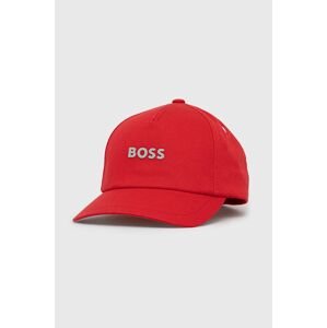 BOSS pamut sapka Boss Casual piros, nyomott mintás
