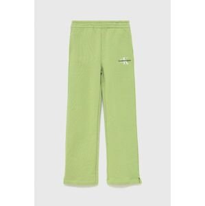 Calvin Klein Jeans gyerek pamut nadrág zöld, nyomott mintás