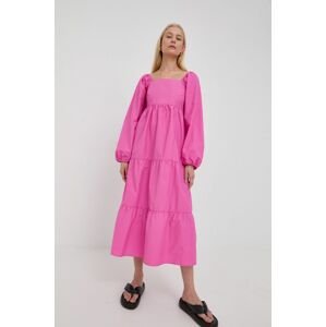 Gestuz ruha rózsaszín, midi, harang alakú