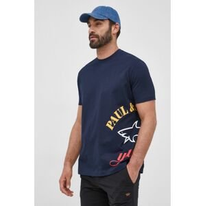 Paul&Shark pamut póló sötétkék, nyomott mintás