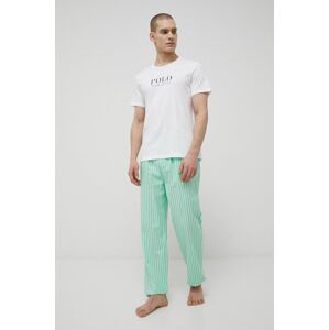 Polo Ralph Lauren pamut pizsama zöld, nyomott mintás