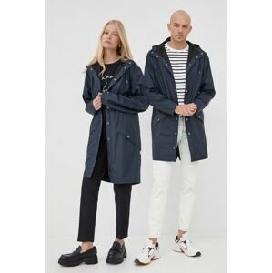 Rains rövid kabát 12020 Long Jacket sötétkék, átmeneti