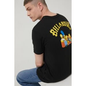 Billabong pamut póló Billabong X The Simpsons fekete, nyomott mintás