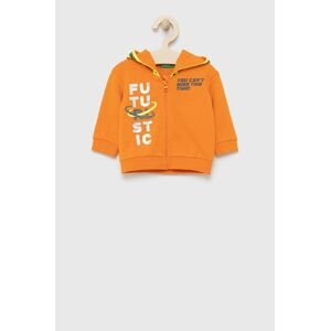 United Colors of Benetton gyerek melegítőfelső pamutból narancssárga, nyomott mintás