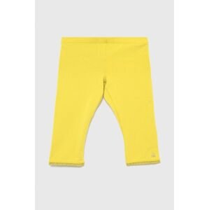 United Colors of Benetton gyerek legging sárga, sima