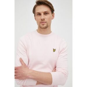 Lyle & Scott gyapjúkeverék pulóver könnyű, férfi, rózsaszín