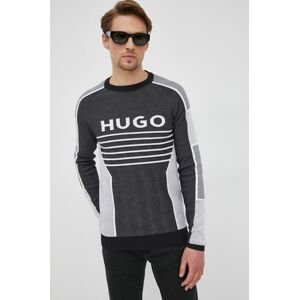 HUGO pulóver könnyű, férfi, fekete