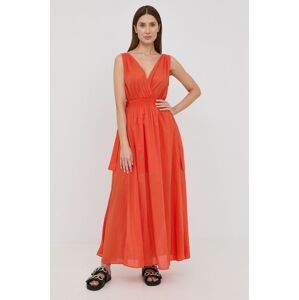 Marella pamut ruha narancssárga, maxi, harang alakú