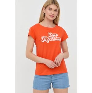 Love Moschino pamut póló narancssárga