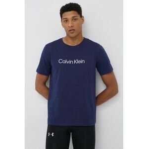 Calvin Klein Performance edzős póló Ck Essentials sötétkék, nyomott mintás