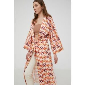 Answear Lab kimono narancssárga, mintás, oversize