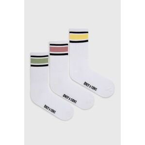 Only & Sons zokni (3 pár) fehér, férfi