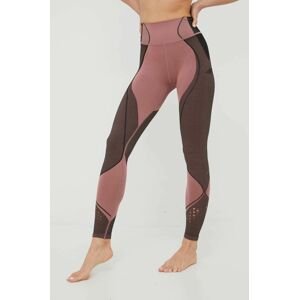 4F edzős legging rózsaszín, női, mintás