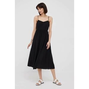 Sisley ruha fekete, midi, harang alakú