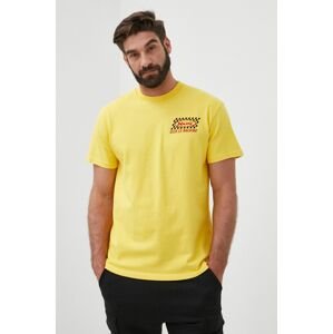 Deus Ex Machina pamut póló sárga, nyomott mintás